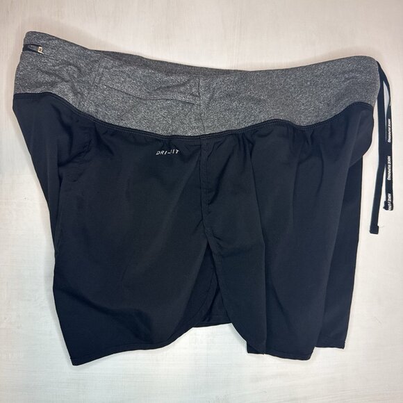 Nike Dri-Fit Women's Black Running Shorts Womens Large Two-Tone Black Gray - Picture 3 of 11